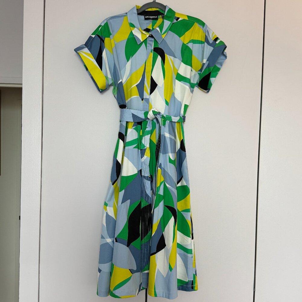 Karl Lagerfeld Paris Belted Shirt Dress - Size 10